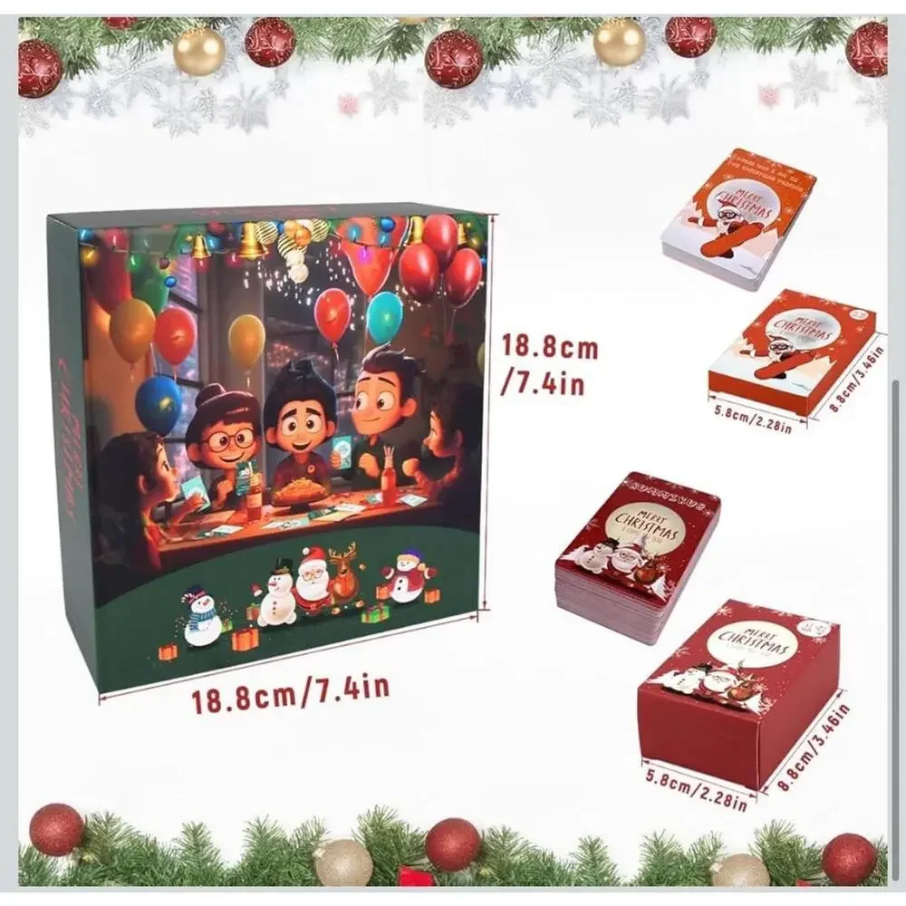 Christmas Board Game Set, Advent Calendar 24-day Countdown Card‎ Games